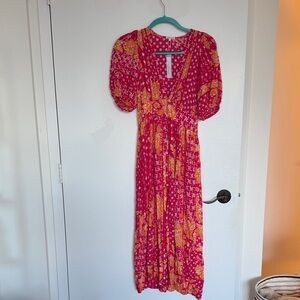 NWT poupette st barths dress XS magenta and orange